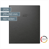 Buchkalender Mod. Manager Wt 7 weektimer 2026 | 210×260 mm, Kunststoff, schwarz