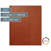 Buchkalender Mod. Manager Wt 7 weektimer 2027 | 210×260 mm, Kunstleder, braun