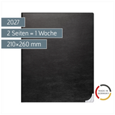 Buchkalender Mod. Manager Wt 7 weektimer 2027 | 210×260 mm, Kunstleder, schwarz