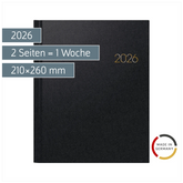 Buchkalender Mod. Manager Wt 7 weektimer 2026 | 210×260 mm, Kunststoff, schwarz