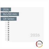Buchkalender Mod. 762 2026 | 162×150 mm, Karton, weiß