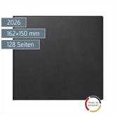 Buchkalender Mod. 762 2026 | 162×150 mm, Kunststoff, schwarz
