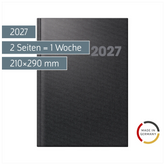 Buchkalender Mod. 763 2027 | A4, Kunststoff, vulkanschwarz