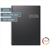 Buchkalender Mod. 763 2026 | A4, Kunststoff, vulkanschwarz