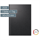 Buchkalender Mod. 765 2026 | A5, Kunststoff, vulkanschwarz