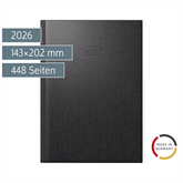 Buchkalender Mod. 765 2026 | A5, Kunststoff, vulkanschwarz