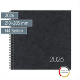 Buchkalender Mod. 766 2026 | 210×205 mm, Karton, schwarz