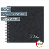 Buchkalender Mod. 766 2026 | 210×205 mm, Karton, schwarz