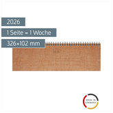 Querterminbuch Mod. 771 2026 | 326×102 mm, Karton, kupfer