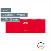 Querterminbuch Colour Line Mod. 772 2027 | 297×105 mm, Karton, rot