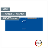 Querterminbuch Colour Line Mod. 772 2027 | 297×105 mm, Karton, blau
