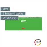 Querterminbuch Colour Line Mod. 772 2027 | 297×105 mm, Karton, grün