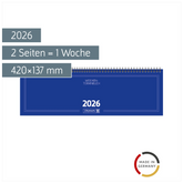 Querterminbuch Mod. 775 2026 | 420×137 mm, Karton, blau