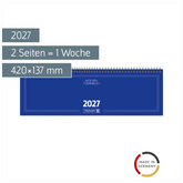 Querterminbuch Mod. 775 2027 | 420×137 mm, Karton, blau