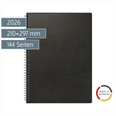 Buchkalender Mod. 781 2026 | A4, Kunststoff, schwarz