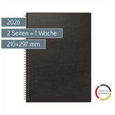 Buchkalender Mod. 781 2026 | A4, Kunststoff, schwarz