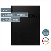 Buchkalender Premium Mod. 781 2027 | A4, Kunststoff, schwarz