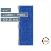 Vormerkbuch Mod. 783 2027 | 108×297 mm, Karton, blau