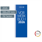 Vormerkbuch Mod. 784 2026 | 108×297 mm, Papier, blau