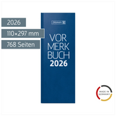 Vormerkbuch Mod. 786 2026 | 110×297 mm, Kunststoff, blau