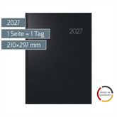 Buchkalender Mod. 787 2027 | A4, Kunststoff, schwarz