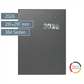 Buchkalender Mod. 789 2026 | A4, Kunststoff, grau