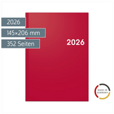Buchkalender Mod. 795 2026 | A5, Kunststoff, rot