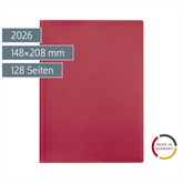 Buchkalender Mod. 796 2026 | A5, Kunstleder, rot