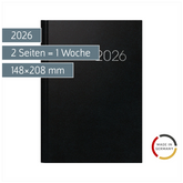 Buchkalender Mod. 796 2026 | A5, Kunststoff, schwarz