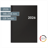 Buchkalender Mod. 796 2026 | A5, Kunststoff, schwarz