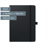 Buchkalender Kompagnon Mod. 796 66 2027 | A5, Kunststoff, schwarz