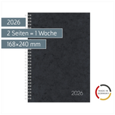 Buchkalender Mod. 797 2026 | 168×240 mm, Karton, schwarz