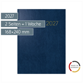 Buchkalender Mod. 797 2027 | 168×240 mm, Kunststoff, blau
