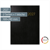 Buchkalender Mod. 797 2027 | 168×240 mm, Kunststoff, schwarz