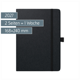 Buchkalender Kompagnon Mod. 797 66 2027 | 168×240 mm, Kunststoff, schwarz