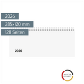 Querterminbuch Mod. 870 2026 | 285×120 mm, Karton, weiß