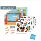 Rubbelsticker Karten-Set „Pirat“ | 160×120 mm, bunt