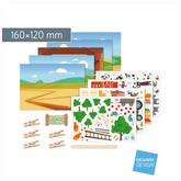 Rubbelsticker Karten-Set „Bauernhof“ | 160×120 mm, bunt