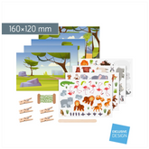 Rubbelsticker Karten-Set „Zootiere“ | 160×120 mm, bunt