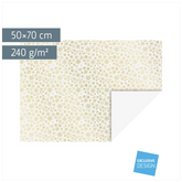 Motivkarton „Kristalle“ | 50×70 cm, 240 g/m², weiß/gold glänzend