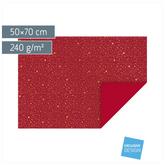 Motivkarton „Sterne“ | 50×70 cm, 240 g/m², rot/gold glänzend