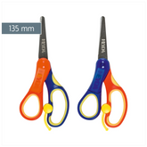 Kinderschere Soft-Touch Linkshänder | abgerundet, 135 mm, blau/orange