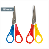 Kinderschere Linkshänder | abgerundet, 130 mm, sortiert, rot/gelb, rot/blau
