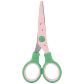 Kinderschere Fruity Love mit Motivdruck | abgerundet, rosa/grün
