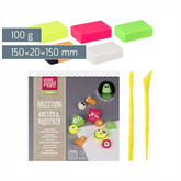 Bastel-Set Kneten & Radieren „Crazy Neon“ | 100 g