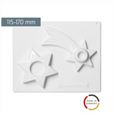 Gießform „Sterne“ Kerzenhalter | 115-170 mm, weiß