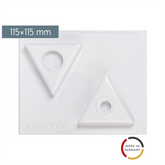 Gießform „Dreieck“ Kerzenhalter | 115×115 mm, weiß