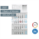 4-Monatskalender 2027 „UWS“ | 300×555 mm
