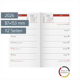 Wochen-Ersatzkalendarium Mod. TM 15 2026 | 87×153 mm, Karton, weiß