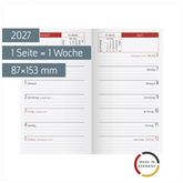 Wochen-Ersatzkalendarium Mod. TM 15 2027 | 87×153 mm, Karton, weiß
